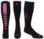 Breast Cancer Black Pink Ribbon Hero Kneehigh/OTC Socks PAIR
