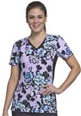 Cherokee Flexibles Womens V-Neck Knit Panel Top Cherokee Flexibles Womens V-Neck Knit Panel Top