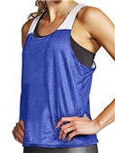Womens Girls Racerback Deuce Lacrosse Reversible Pinnie Tank Outside: ROYAL/WHITE, Inside: WHITE/ROYAL Primary