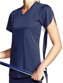 Women Girls 2-Color, V-Neck Lacrosse Jersey NAVY/WHITE Primary