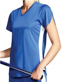 Women Girls 2-Color, V-Neck Lacrosse Jersey ROYAL/WHITE Primary
