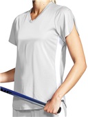 Women Girls 2-Color, V-Neck Lacrosse Jersey WHITE Primary