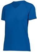 Womens Girls Wicking Softball/Sports V-Neck Shirt ROYAL Primary
