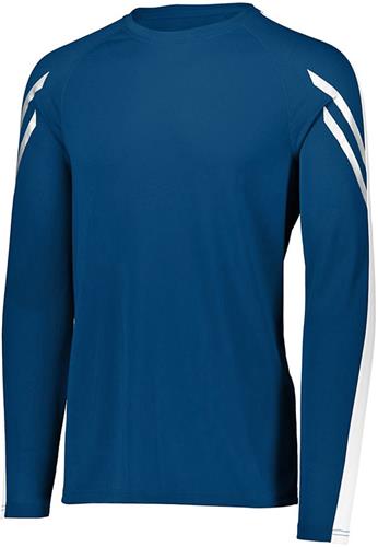 Adult/ Youth Long Sleeve Volleyball Shirt (Black,Kelly,Maroon,Navy,Orange,Royal,Red,Gold,White) NAVY/WHITE Primary