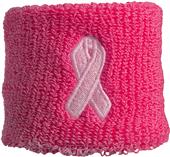 Pro Feet Pink Ribbon Wrist Bands 3" Wide (2 Pack) 500