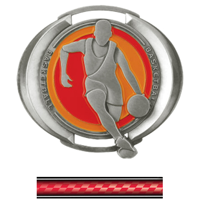 SILVER MEDAL/VICTORY RED NECK RIBBON
