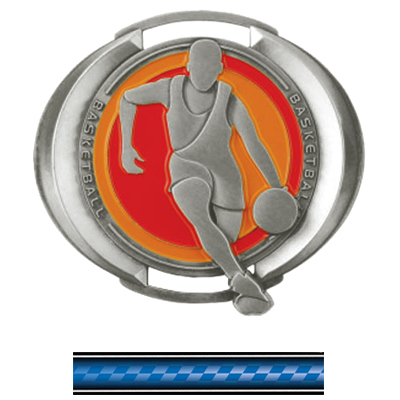 SILVER MEDAL/VICTORY BLUE NECK RIBBON