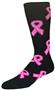 Breast Cancer Awareness Black Pink Ribbon Socks
