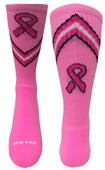 Crew Pink Breast Cancer Pink Ribbon VBack Socks PAIR