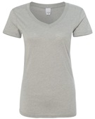J America Ladies Glitter V-Neck Tee OXFORD Primary