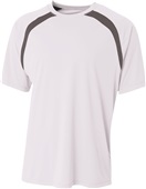 A4 Adult/Youth Spartan SS Color Block Crew WHITE/GRAPHITE Primary