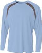 A4 Adult Spartan Long Sleeve Color Block Crew