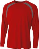 A4 Adult Spartan Long Sleeve Color Block Crew