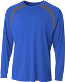 A4 Adult Spartan Long Sleeve Color Block Crew