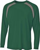 A4 Adult Spartan Long Sleeve Color Block Crew