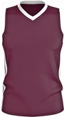 Alleson Adult/Youth Single Ply Basketball Jersey LIGHT MAROON/ WHITE Primary