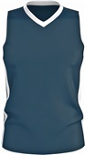 Alleson Adult/Youth Single Ply Basketball Jersey NAVY/WHITE Primary