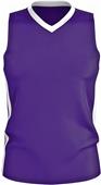Alleson Adult/Youth Single Ply Basketball Jersey PURPLE/WHITE Primary