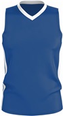 Alleson Adult/Youth Single Ply Basketball Jersey ROYAL/WHITE Primary