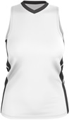 Alleson Womens Single Ply Basketball Jersey WHITE/ CHARCOAL SOLID Primary