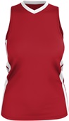 Alleson Womens Single Ply Basketball Jersey RED/WHITE Primary