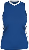 Alleson Womens Single Ply Basketball Jersey ROYAL/WHITE Primary