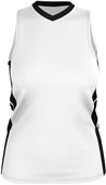 Alleson Womens Single Ply Basketball Jersey WHITE/BLACK Primary