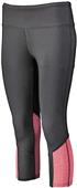 Womens Girls, Wide Waistband, Heathered Inserts, Capri Tights