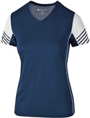 Womens 2-Color Short Sleeve Shirt NAVY/WHITE Primary