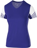 Holloway Ladies Arc Shirt Short Sleeve 222744 PURPLE/WHITE Primary
