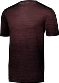 Adult Short Sleeve Nylon/Poly Striated Tagless T Shirt  BLACK Primary