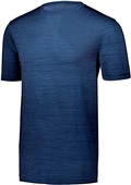  Adult Short Sleeve Nylon/Poly Striated Tagless T Shirt  NAVY Primary