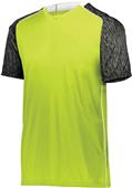 High Five Adult Youth Hawthorn Soccer Jersey LIME/BLACK PRINT/WHITE Primary