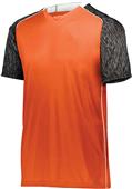 High Five Adult Youth Hawthorn Soccer Jersey ORANGE/BLACK PRINT/WHITE Primary