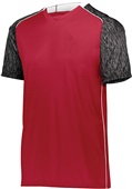 High Five Adult Youth Hawthorn Soccer Jersey SCARLET/BLACK PRINT/WHITE Primary