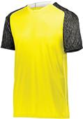 High Five Adult Youth Hawthorn Soccer Jersey POWER YELLOW/BLACK PRINT/WHITE Primary