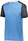 High Five Adult Youth Hawthorn Soccer Jersey COLUMBIA BLUE/BLACK PRINT/WHITE Primary