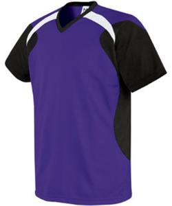 purple black and white jersey