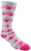 ANIMAL PAW TRACKS - Cute Novelty Fun Design Crew-Socks (1-Pair)