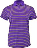 Baw Ladies Wide Stripe Cool-Tek Polo Baw Ladies Wide Stripe Cool-Tek Polo