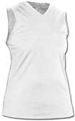 100% Cotton Womens/Girls Sleeveless V-Neck Shirt (Forest,Navy,Green,Red) WHITE Primary