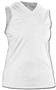 Womens (WM - White) 100% Cotton Sleeveless V-Neck Shirt WHITE Primary