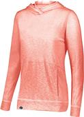 Womens Kangaroo Pocket Heather Hoodie CORAL Primary