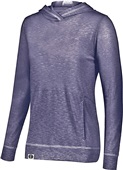 Womens Kangaroo Pocket Heather Hoodie NAVY Primary