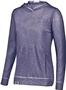 Womens Kangaroo Pocket Heather Hoodie NAVY Primary