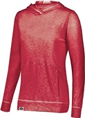 Womens Kangaroo Pocket Heather Hoodie RED Primary