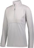Holloway Ladies 3D Regulate Half Zip Pullover SILVER HEATHER/SILVER Primary