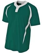 A4 Adult/Youth 2-Button Color Block Baseball Henley