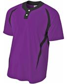 A4 Adult/Youth 2-Button Color Block Baseball Henley