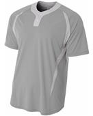 A4 Adult/Youth 2-Button Color Block Baseball Henley